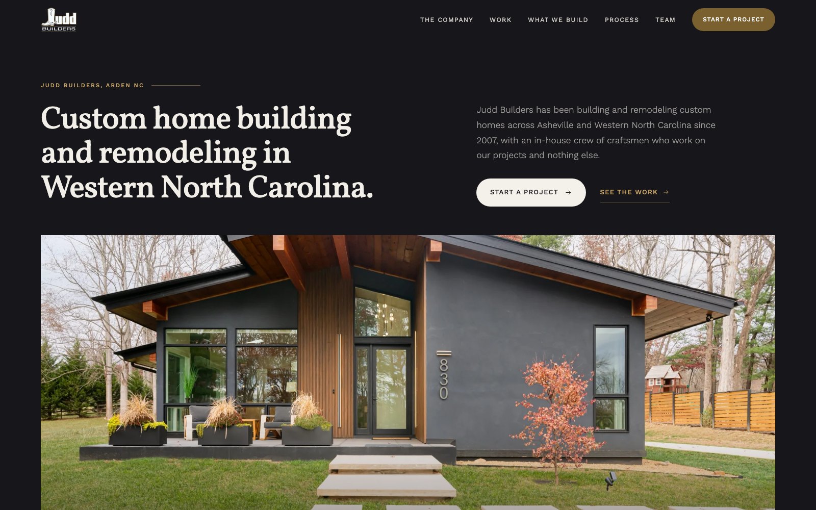 The new Judd Builders, LLC homepage concept