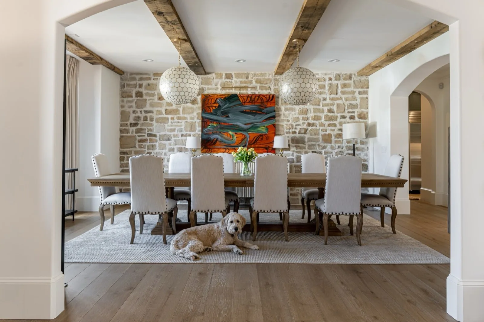 Dining room in a custom home built by Judd Builders